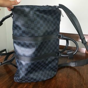 Louis Vuitton men’s Damier Cobalt 45 bandolier backpack duffle
